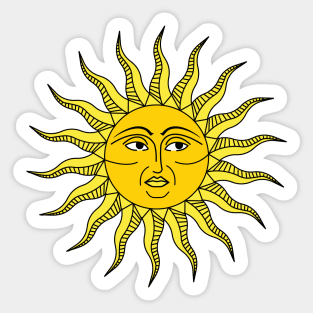 medieval sun. renaissance lines. Sticker